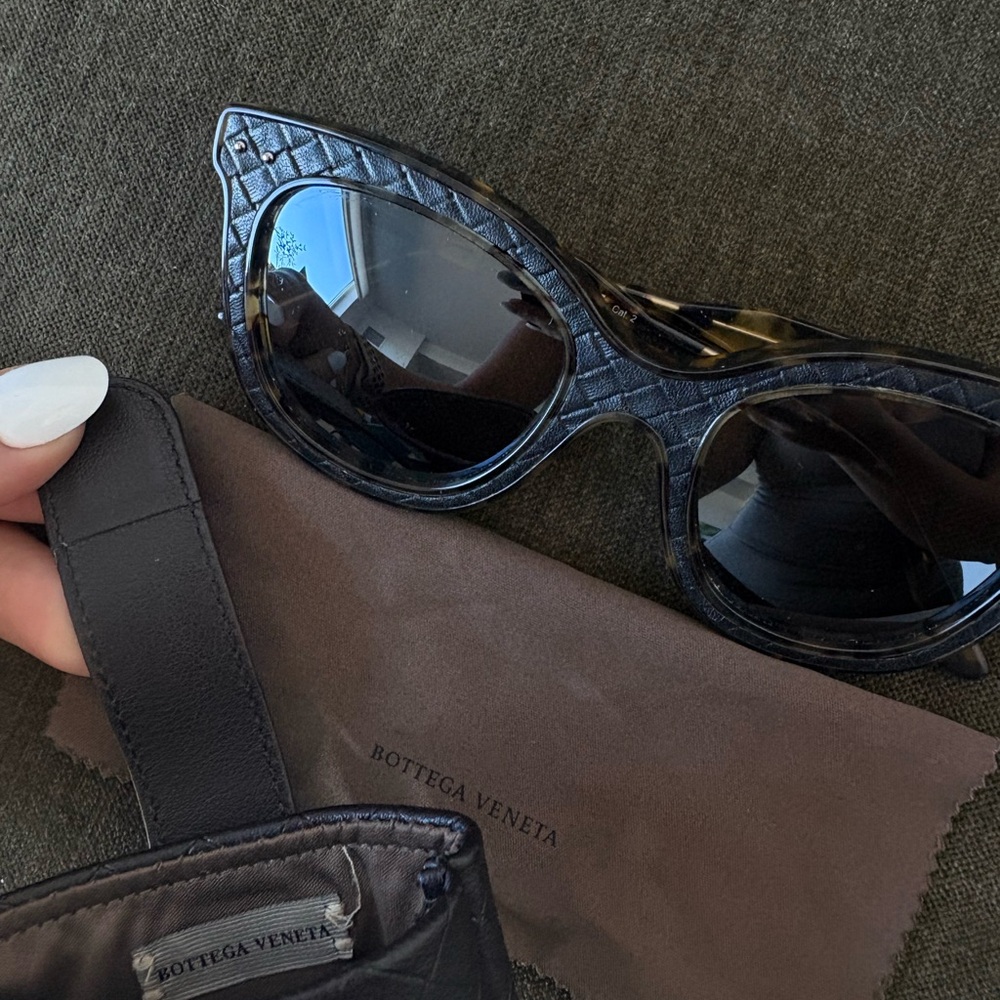 Bottega Veneta Textured Black Sunglasses